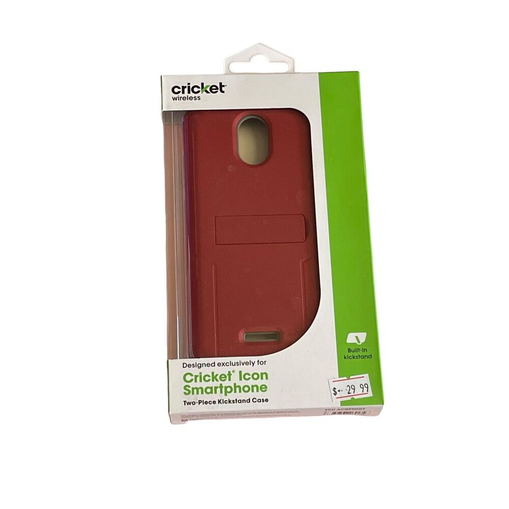 Cricket Icon Case Smartphone Red Designer Kickstand